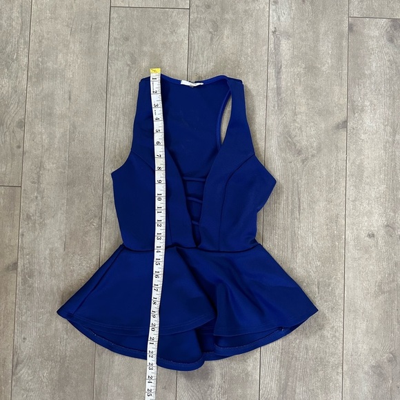 Soprano Women’s Royal Blue Sleeveless Peplum Blouse size small - Picture 6 of 8